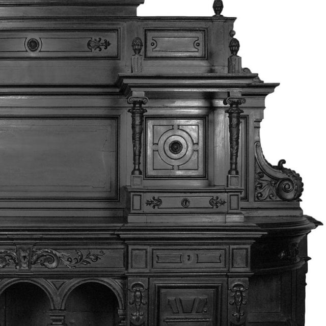Wood Ebonized Carved Palladian Walnut Highboard, 1750s For Sale - Image 7 of 10