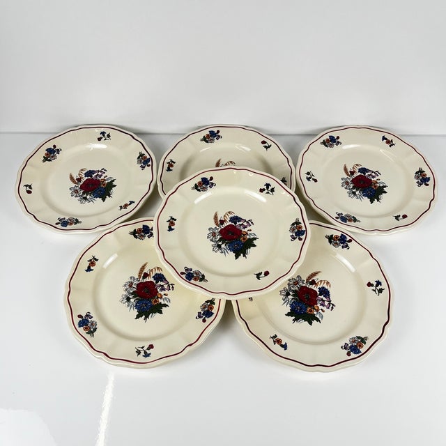 Ceramic 20th Century Agreste Dessert Plates from Sarreguemines, 1970s, Set of 6 For Sale - Image 7 of 9