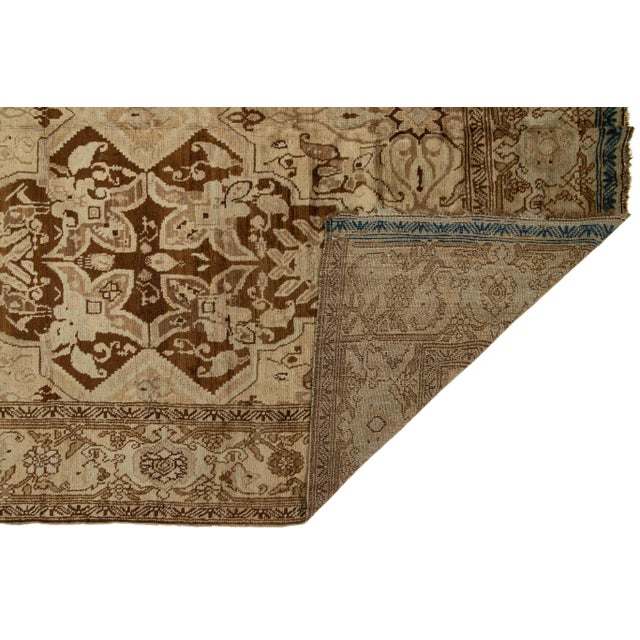 Traditional Oversized Antique Karabaugh Handmade Wool Rug - Allover Design in Tan and Brown For Sale - Image 3 of 10