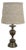 Vintage Brass Colonial Candlestick Crewel Shade Vanity Boudoir Lamp 19" For Sale
