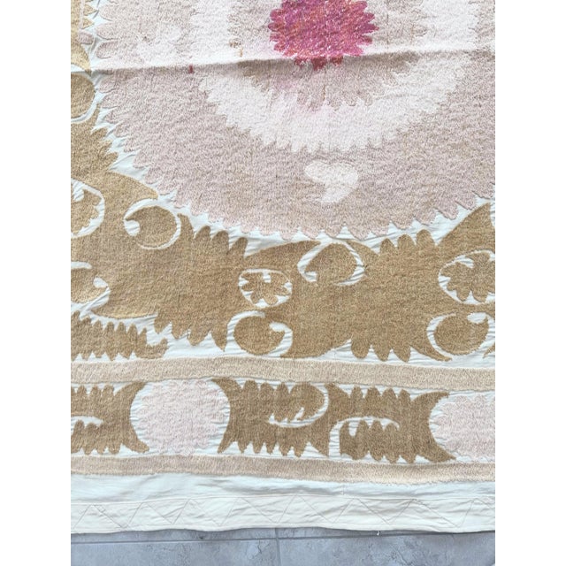 Uzbek Suzani Tablecloth - Handmade Textile For Sale - Image 4 of 9