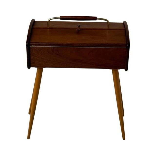 Vintage Scandinavian Sewing Box in Teak wood, Denmark, 1960s For Sale - Image 3 of 8