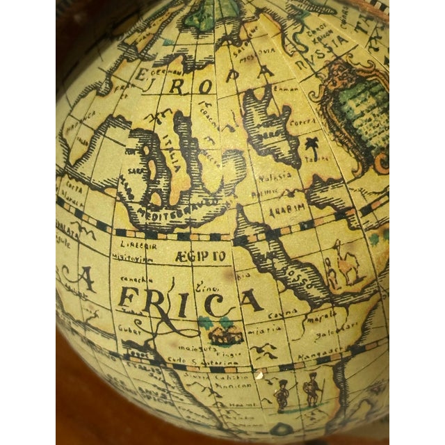Wood Vintage Mid 20th Century Wood and Paper Mache Old World Globe Book Ends- Pair of 2 For Sale - Image 7 of 12