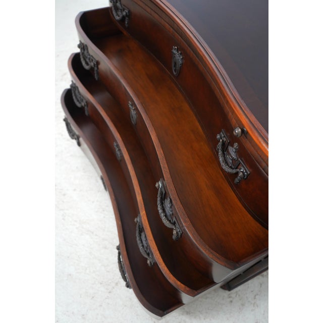 1990s Maitland Smith Burl Walnut Serpentine Chest For Sale - Image 5 of 18