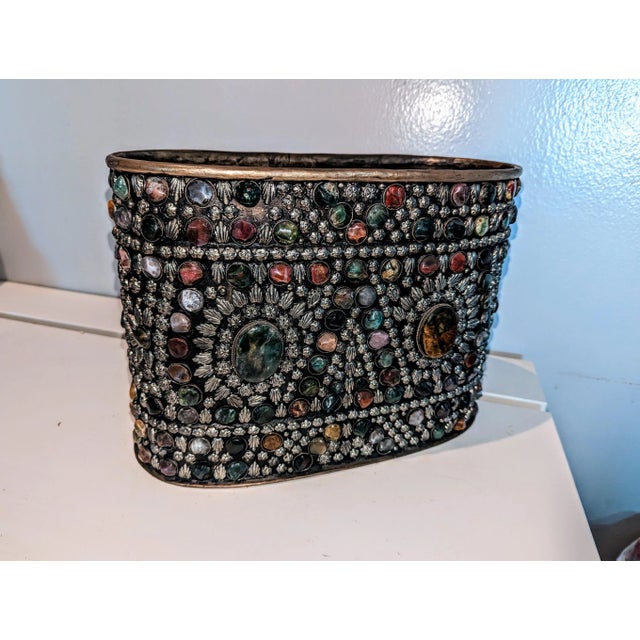 90's Bejeweled Oval Bucket/Wine Chiller For Sale - Image 10 of 10