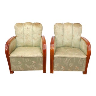 Art Deco Hungarian Club Chairs - a Pair For Sale