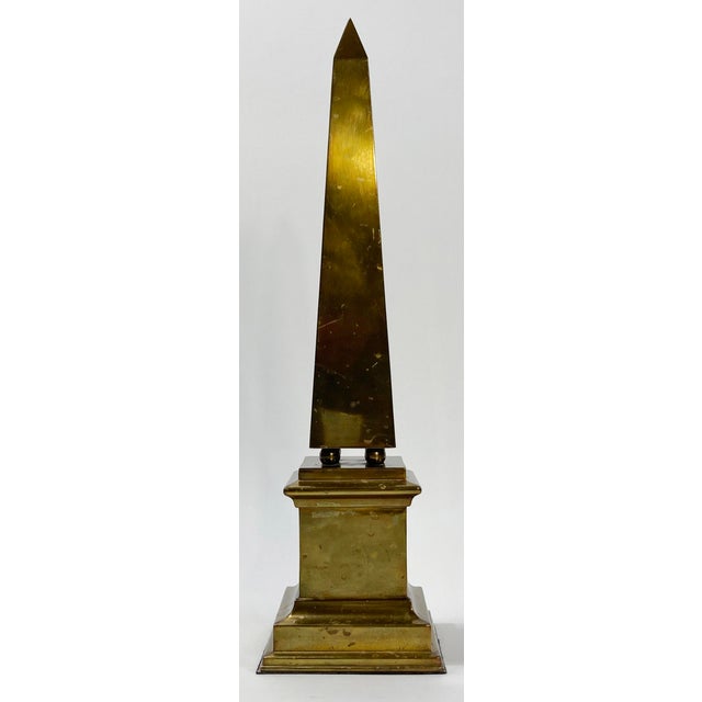 Large Vintage Brass Obelisk For Sale - Image 4 of 7