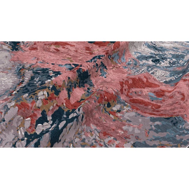 Contemporary Glacial Haven Rug inn Hand-Knotted Wool and Viscos by Murano Shutters For Sale - Image 3 of 4