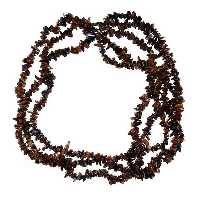 2020s Ajd Two 34 Inch Infinity Chatoyant Tiger's Eye Chip Necklaces Great Gift For Sale - Image 5 of 6
