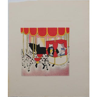 Lucien Boucher, Le carrousel, Lithograph For Sale