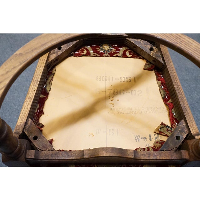 Thomasville Furniture Kenilworth Collection Solid Oak English Tudor Style Dining Arm Chair 860-951 For Sale - Image 9 of 10