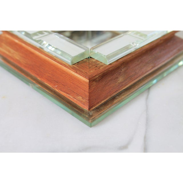 Vintage Square Wood & Mirror Ashtray or Trinket Tray For Sale - Image 11 of 12