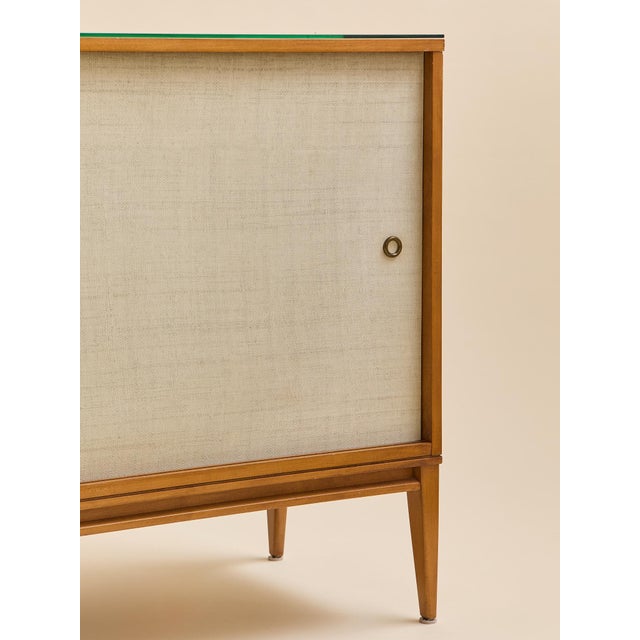 The Vintage Paul McCobb Planner Group "Winchester" Sideboard With Grasscloth Doors For Sale - Image 10 of 12