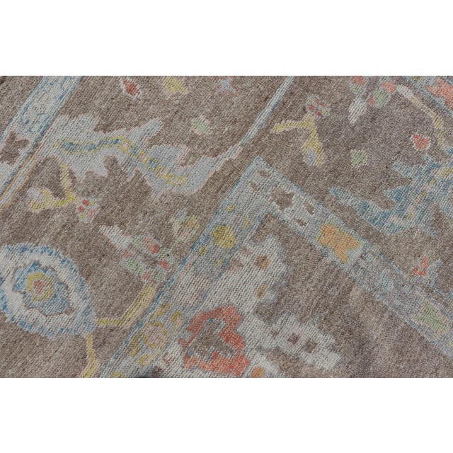 Keivan Woven Arts Large Oushak Rug Made With Old Wool in Light Brown 13'4 X 17'6 For Sale - Image 17 of 17
