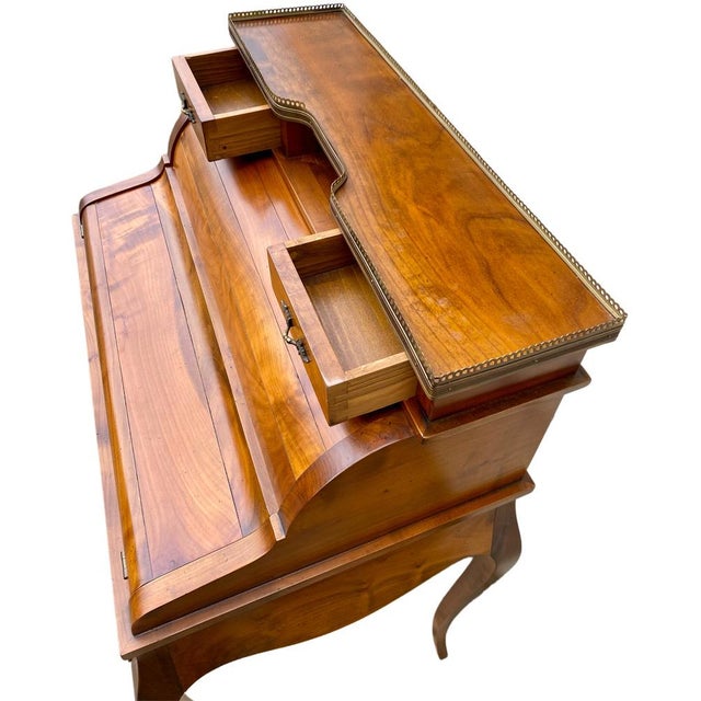 Louis XV Style Cylinder Secretary with Drawers, 1890s For Sale - Image 9 of 13