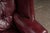 Mid 20th Century Tufted Leather Wingback Chesterfield Armchair With Ottoman in Oxblood For Sale - Image 12 of 15