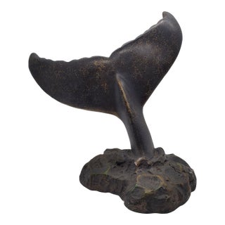 Vintage 1999 Wyland Austin Sculptures Tranquility Whale Tail Bronze Figurine For Sale