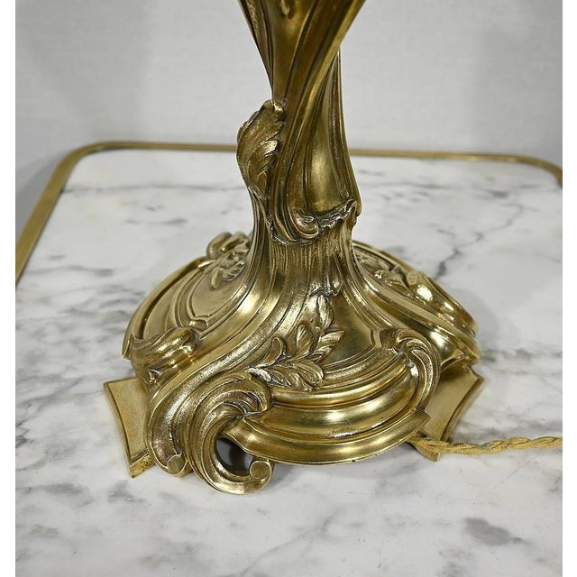 Late 19th Century Art Nouveau Gilded Bronze Lamp For Sale - Image 10 of 17