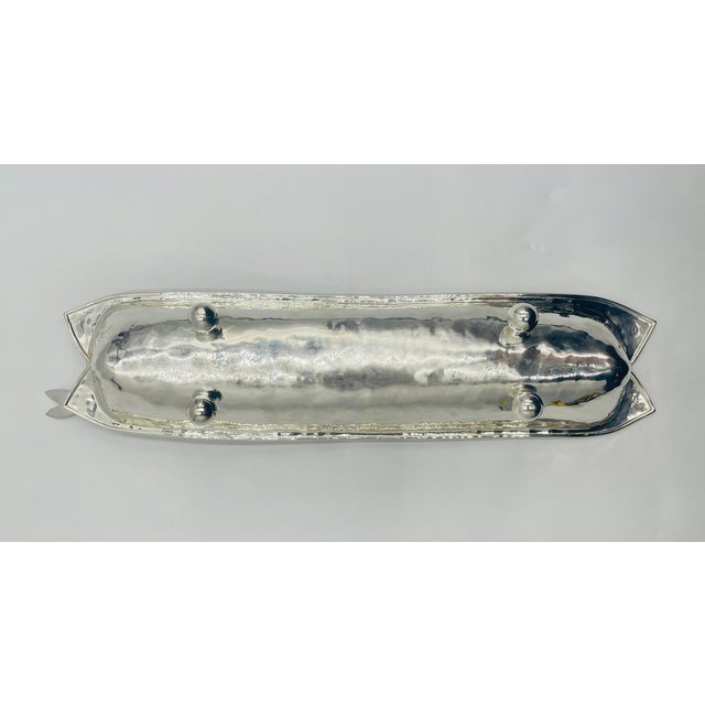 1980s Emilia Castillo Taxco Silver Plate Brass Lapis Lazuli Firefly Centerpiece Bowl For Sale - Image 15 of 18