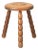 1950s Tall French Wood Tripod Stool For Sale