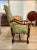 This is a beautiful French imported Os de Mouton armchair with floral tapestry upholstery and nailhead trim. Beautiful,...