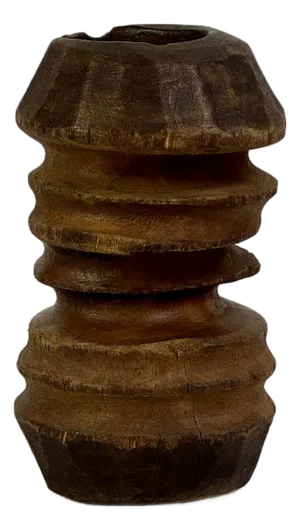 Antique Salvaged Wooden Pulley-Like Unidentified Object With Multiple Tiered Grooves