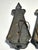 Metal Pair of Antique c.1920’s Art’s & Crafts / Spanish Revival Hammered Iron With Fleur-De-Lis Motif Wall Sconces With Original Candle Sleeve Socket Covers For Sale - Image 7 of 9