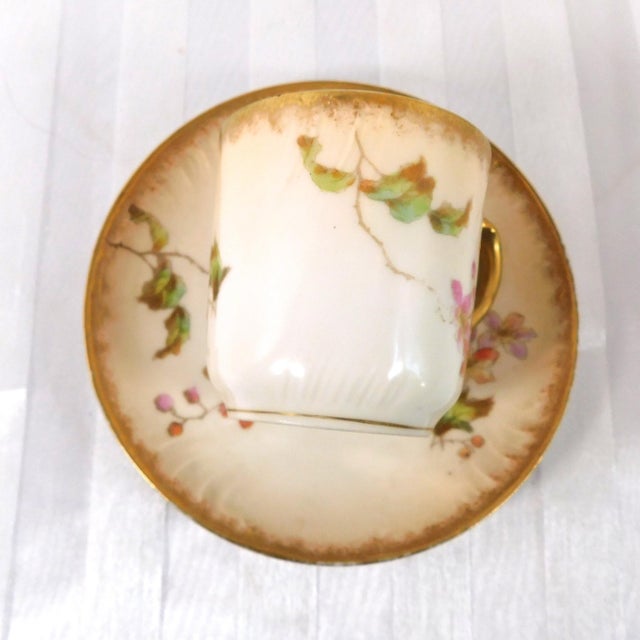 Late 18th Century C H Field Haviland Gerard, Dufraisseix & Morel Chocolate Pot With Four Chocolate Cups - Set of 10 For Sale - Image 10 of 18