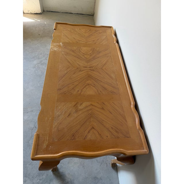 1980s Vintage French Provincial Style Cherry Wood Writing Desk For Sale - Image 5 of 12