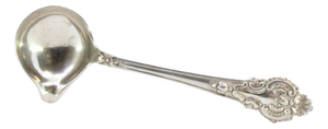 Silver Sauce Spoon with Reliefs and Grooves