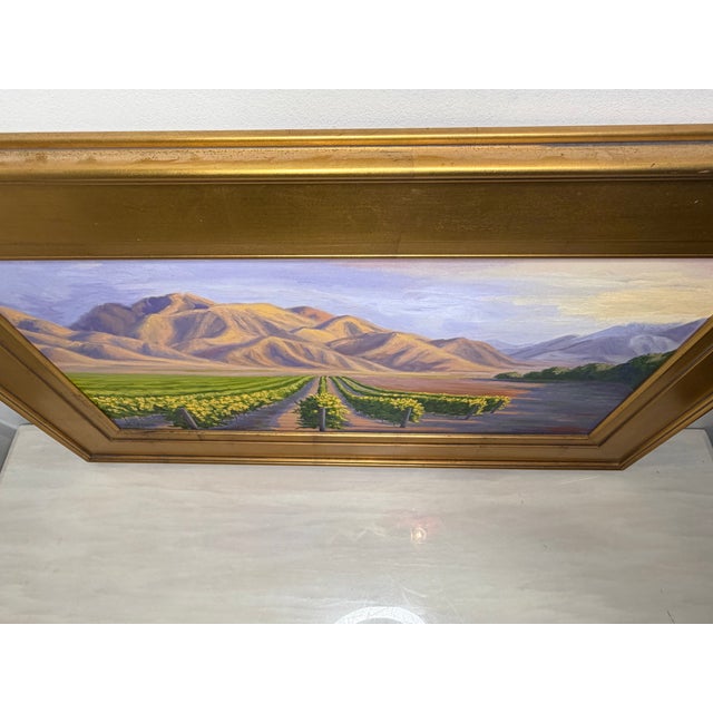 Laurel Sherrie Signed Rancho Sisquoc Flood Family Vineyard Memories of Foxen of Canyon California Oil Painting 2005 Framed Santa Barbara County For Sale - Image 9 of 18