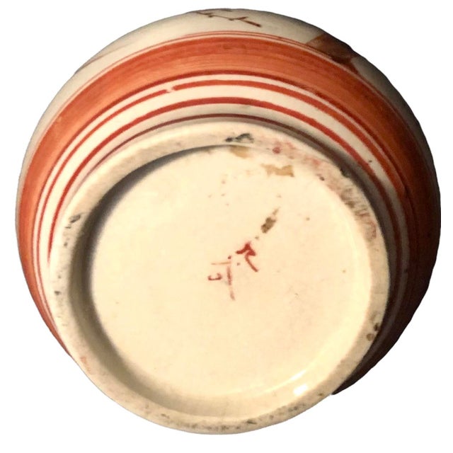 Japanese Antique Maiji Period Painted Bottle Vase For Sale - Image 3 of 4
