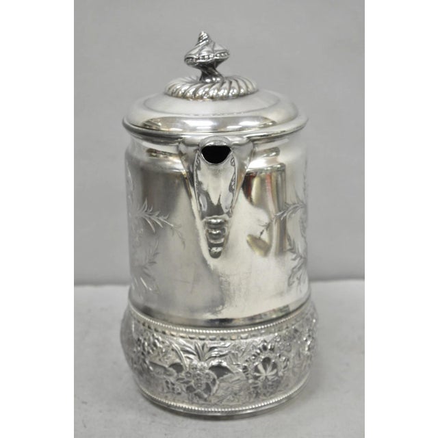 Early 20th Century Wilcox Silver Plate Co Art Nouveau Silver Plated Duck Handle Coffee Pot Pitcher For Sale In Philadelphia - Image 6 of 18