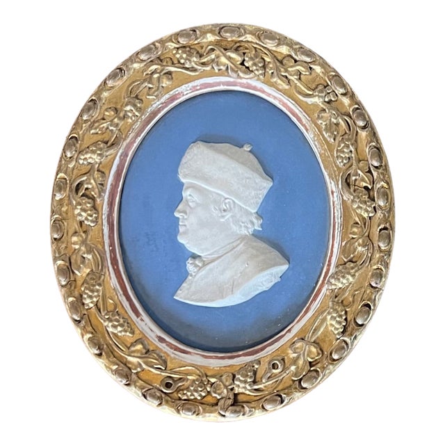 Antique 18th Century Wedgwood Portrait Medallion Plaque - Bust of Benjamin Franklin Circa 1780 For Sale