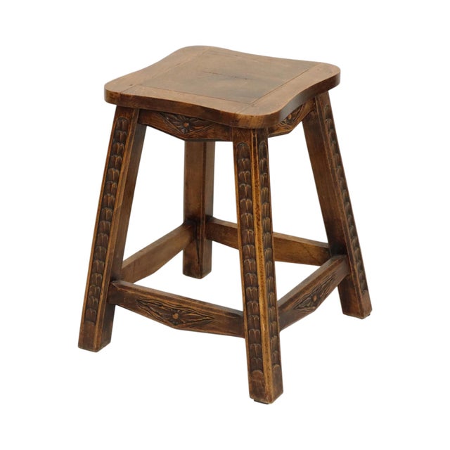 1950s Vintage Wood Stool, 1950s For Sale - Image 5 of 16