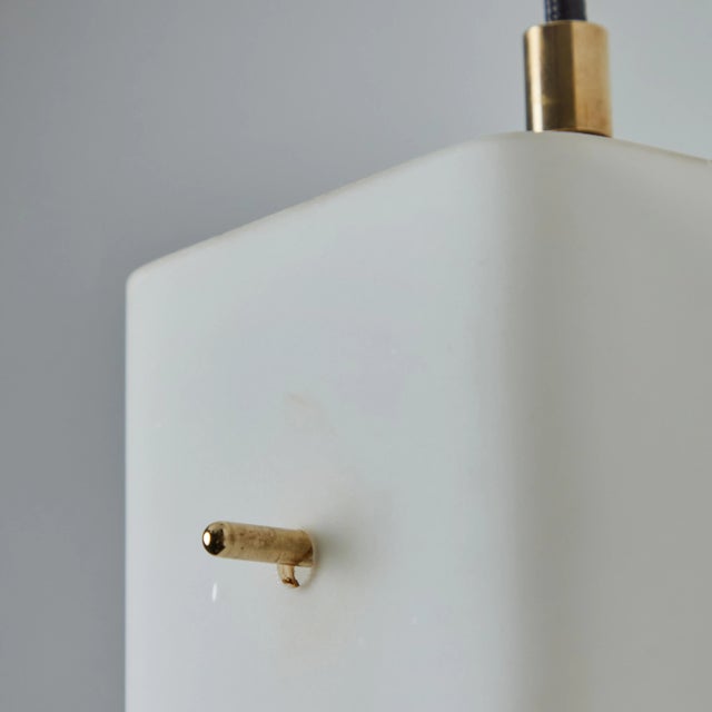 Stilnovo 1960s Stilnovo Opaline Glass & Brass Pendant, Unmarked For Sale - Image 4 of 12