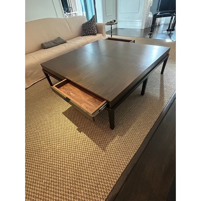 Modern Christian Liaigre for Holly Hunt Style Large Square Coffee Table. Unmarked. For Sale - Image 3 of 7