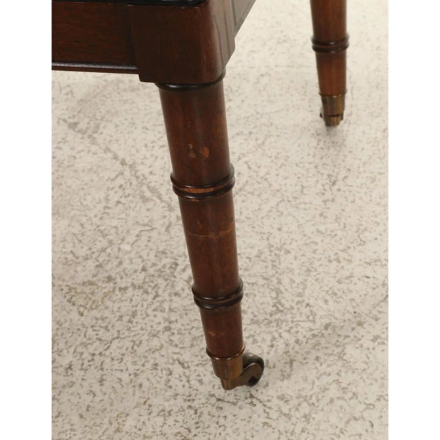 Campaign Hickory Chair Company Faux Bamboo Campaign Chair and Ottoman For Sale - Image 3 of 12