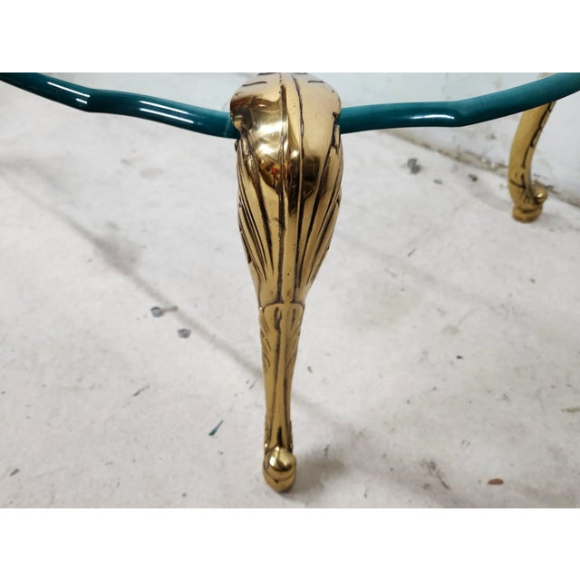 Vintage French Provincial Coffee Table Brass & Glass by Chapman For Sale - Image 9 of 12