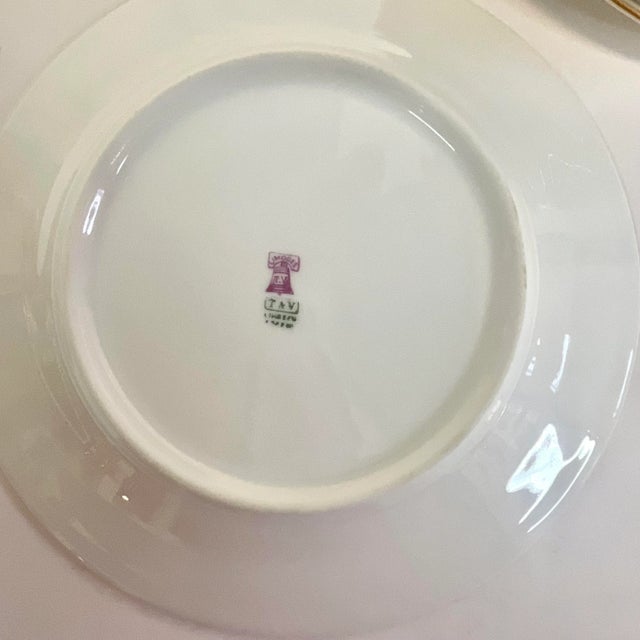 Early 1900s Antique French Regency Limoges Salad Plates With Greek Key Rim - Set of 9 For Sale - Image 10 of 10