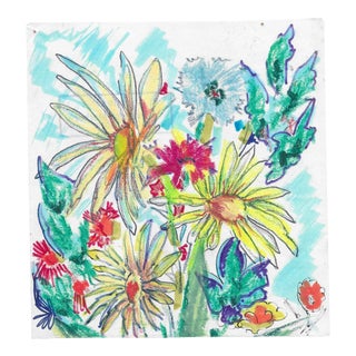 1960s Alexandra Merker Floral Landscape For Sale