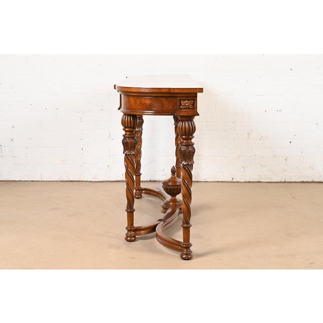 Karges French Regency Louis XVI Burled Walnut Console Table or Server For Sale - Image 10 of 12