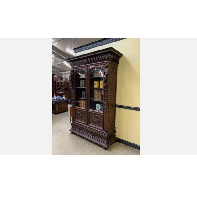 Antique Neo-Renaissance Bookcase, 1870 For Sale - Image 6 of 14