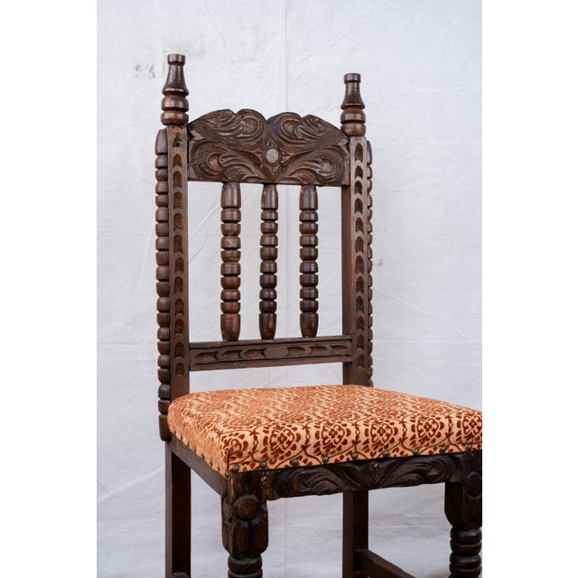 Late 19th Century Pair of Antique Spanish Side Chairs For Sale - Image 5 of 9