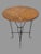 3 Piece Vintage Twisted Iron & Oak Ice Cream Parlor Set Table & 2 Chairs For Sale - Image 6 of 9