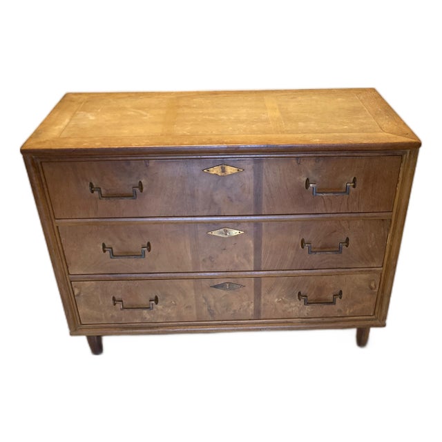 Vintage Mastercraft Burl Wood Three-Drawer Chest or Nightstand For Sale