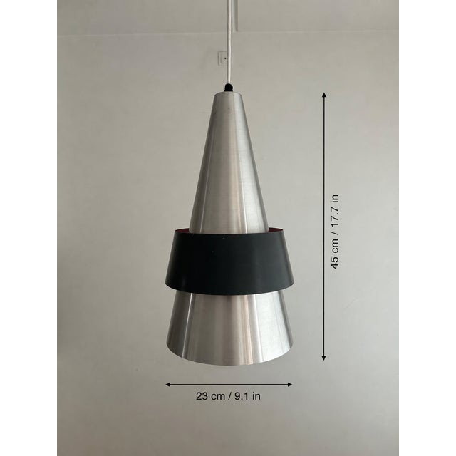 Black Corona Pendant Lamp by Jo Hammerborg for Fog & Mørup, 1960s For Sale - Image 8 of 13