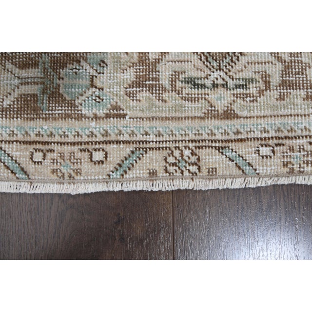 Folk Art 1970s Vintage Persian Handmade Wool Cotton Brown Area Rug For Sale - Image 3 of 11