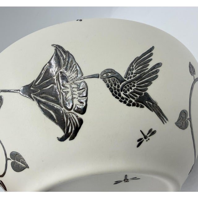 1980s Emilia Castillo Taxco, Pure Silver & Porcelain Hummingbird Serving Bowl For Sale - Image 13 of 18