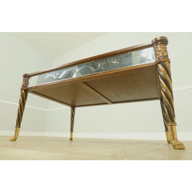 Neoclassical Etched Mirror Glass Coffee Table Chairish